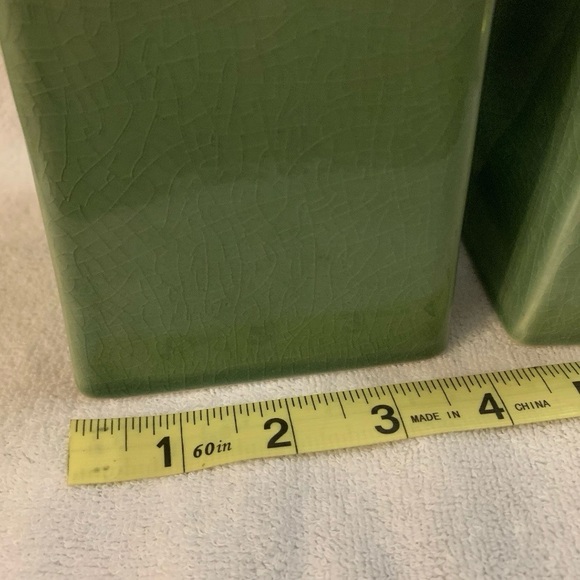 PartyLite Nature's Garden Ceramic Pillar Tealight Candle Holders Green Set Of 2 - Picture 12 of 15